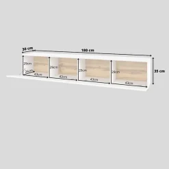 Mobile porta TV sospeso 180x35h cm bianco opaco Fusion