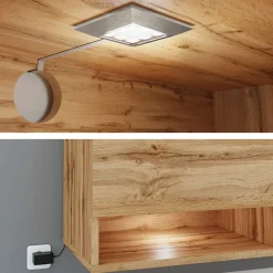 Mobile porta TV sospeso 180x30h cm con LED rovere Gregoria