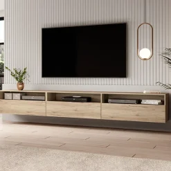 Mobile porta TV sospeso 270x42h cm rovere Emotion Gihome®