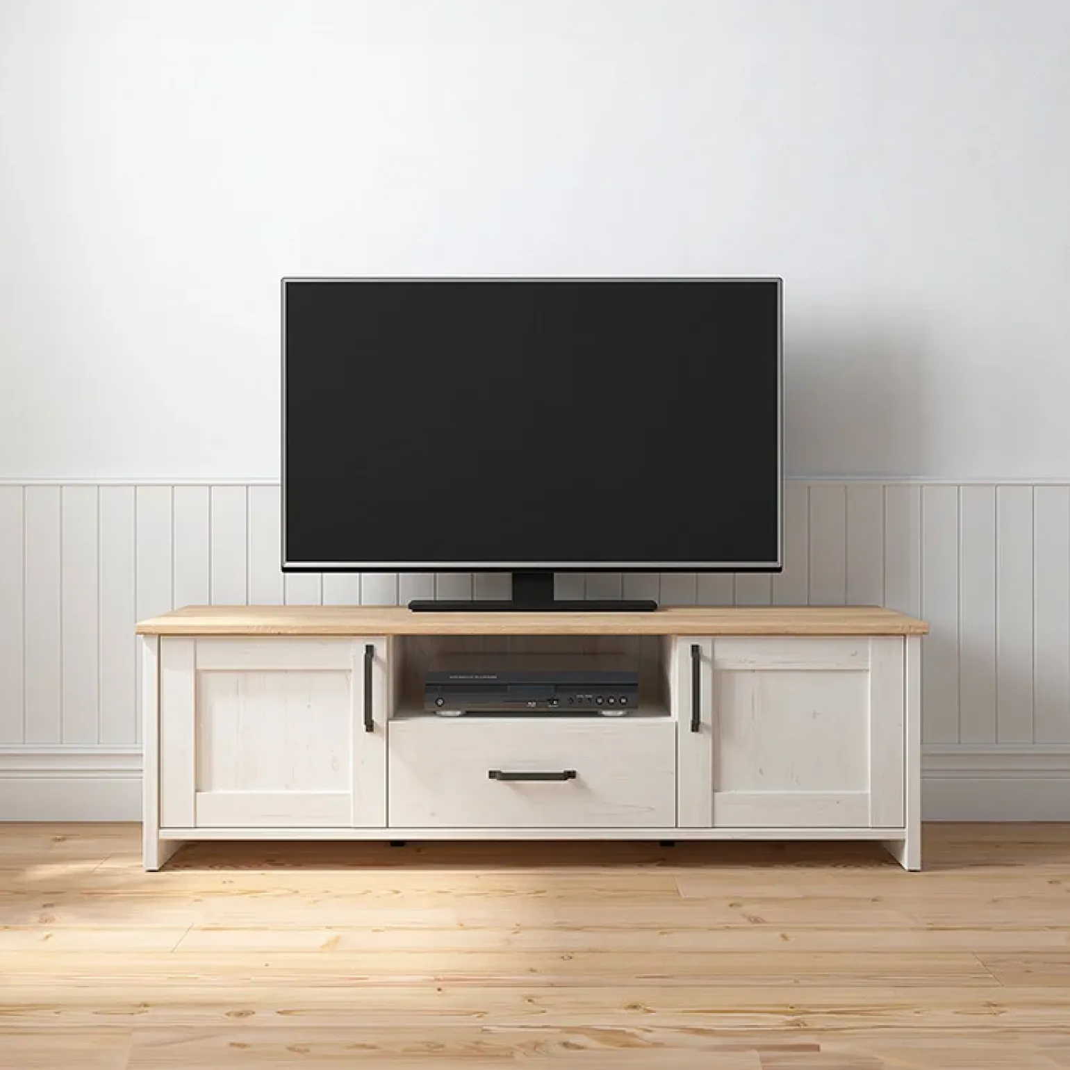 Mobile porta TV 160x51h cm 2 ante 1 cassetto bianco frassinato rovere Lars