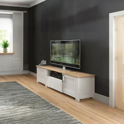 Mobile porta TV 160x51h cm 2 ante 1 cassetto bianco frassinato rovere Lars