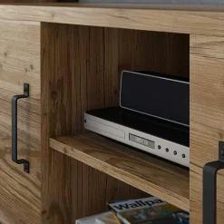 Mobile porta TV 147x57h cm 2 ante quercia nero opaco Nebraska
