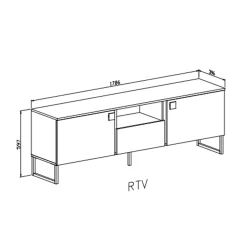 Mobile porta TV 179x60h cm 2 ante 1 cassetto verde salvia scuro rovere Selvia
