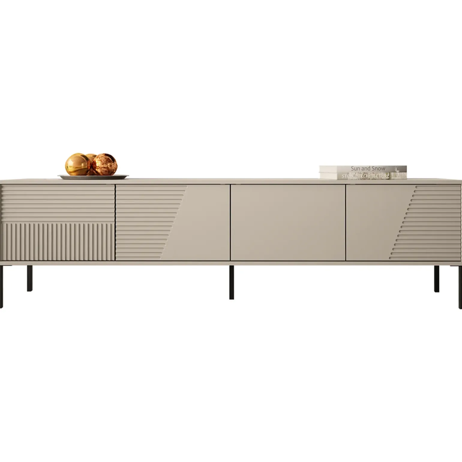 Mobile porta tv 190x53h cm 4 ante cannettato beige Diana