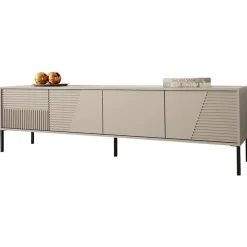 Mobile porta tv 190x53h cm 4 ante cannettato beige Diana
