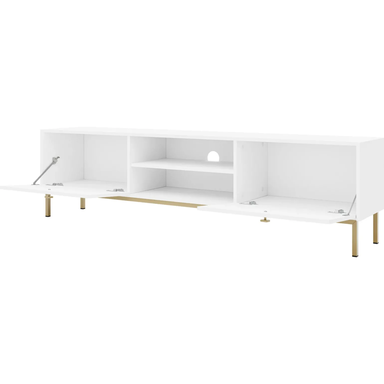 Mobile porta TV 180x48h cm 2 ante 2 vani bianco opaco Giuggiola