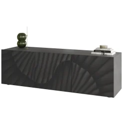 Mobile porta TV 181x69h cm 3 ante antracite frontali serigrafati Seira