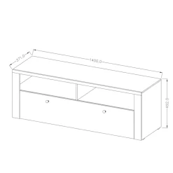 Mobile porta TV 140x49h cm 1 anta noce rovere grigio Paloma 2