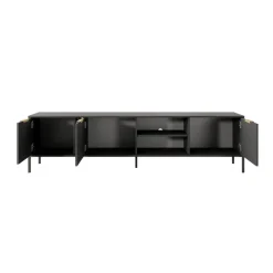 Mobile porta TV 203x53h cm 3 ante 2 vani moderno antracite Nebula
