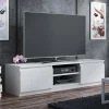 Mobile porta TV 140x36h cm 2 ante 2 vani moderno bianco Hippo