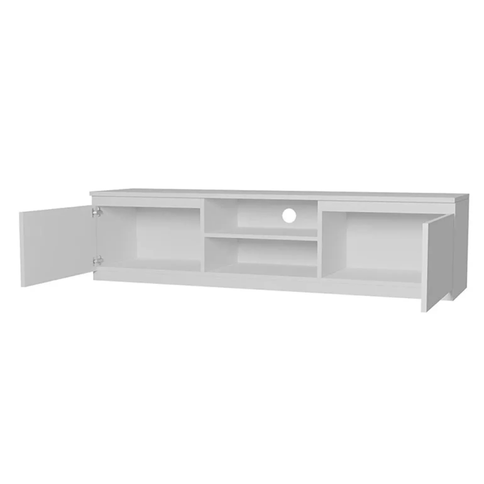 Mobile porta TV 140x36h cm 2 ante 2 vani moderno bianco Hippo