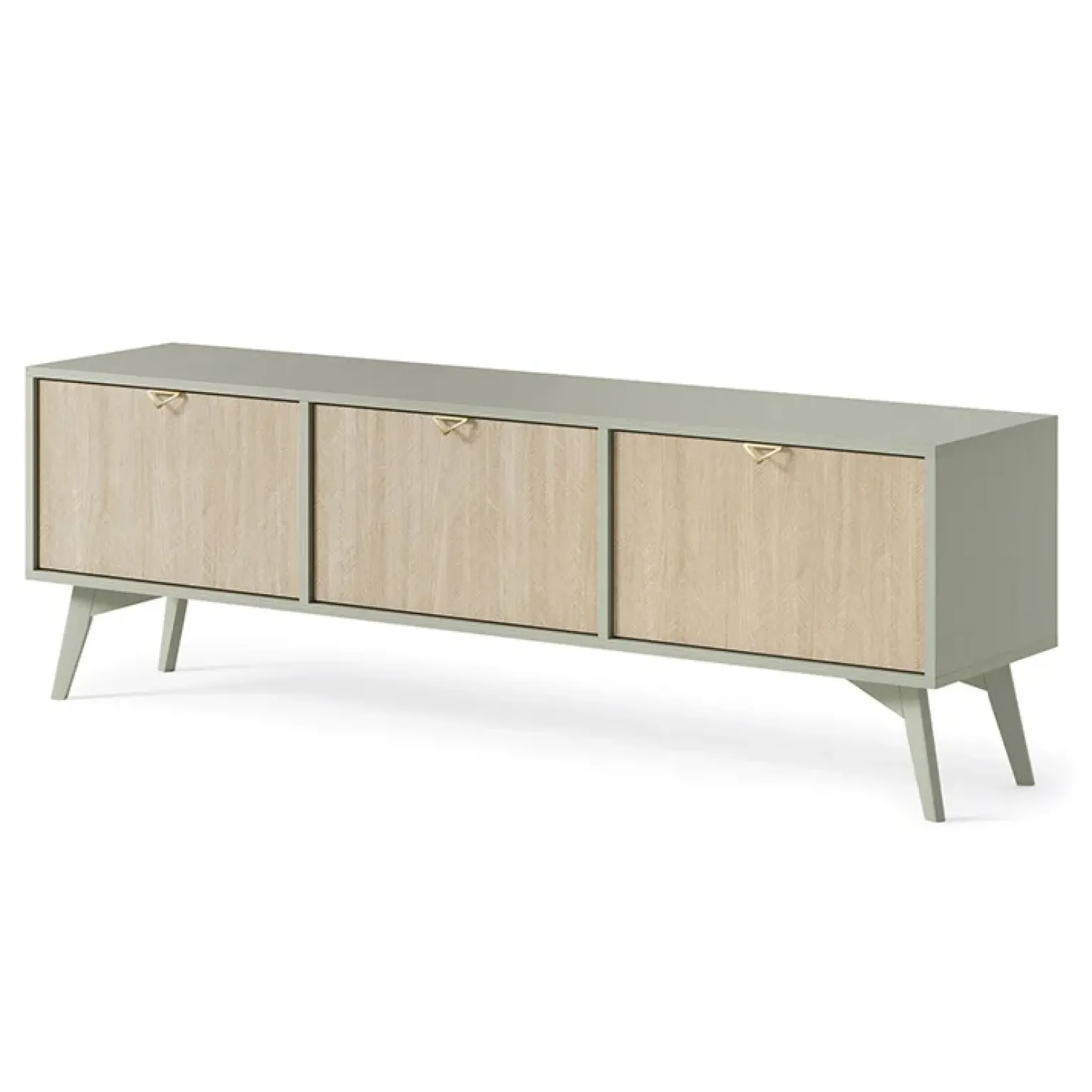 Mobile porta TV 158x52h cm 3 ante verde salvia rovere Myrta