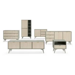Mobile porta TV 158x52h cm 3 ante verde salvia rovere Myrta