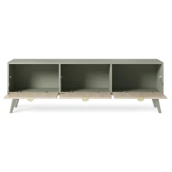 Mobile porta TV 158x52h cm 3 ante verde salvia rovere Myrta