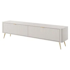 Mobile porta TV 200x51h cm 2 ante beige cannettato Ramis