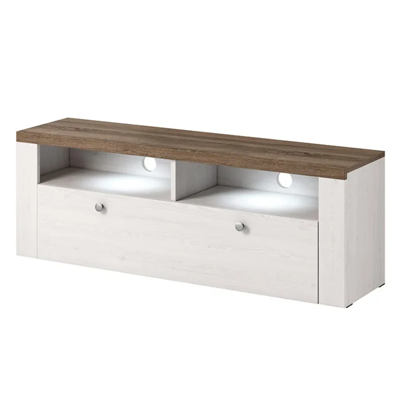 Mobile porta TV 140x49h cm 1 anta bianco frassinato rovere Paloma 2