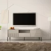 Mobile porta tv 155x54h cm 2 ante 1 cassetto cannettato beige Diana
