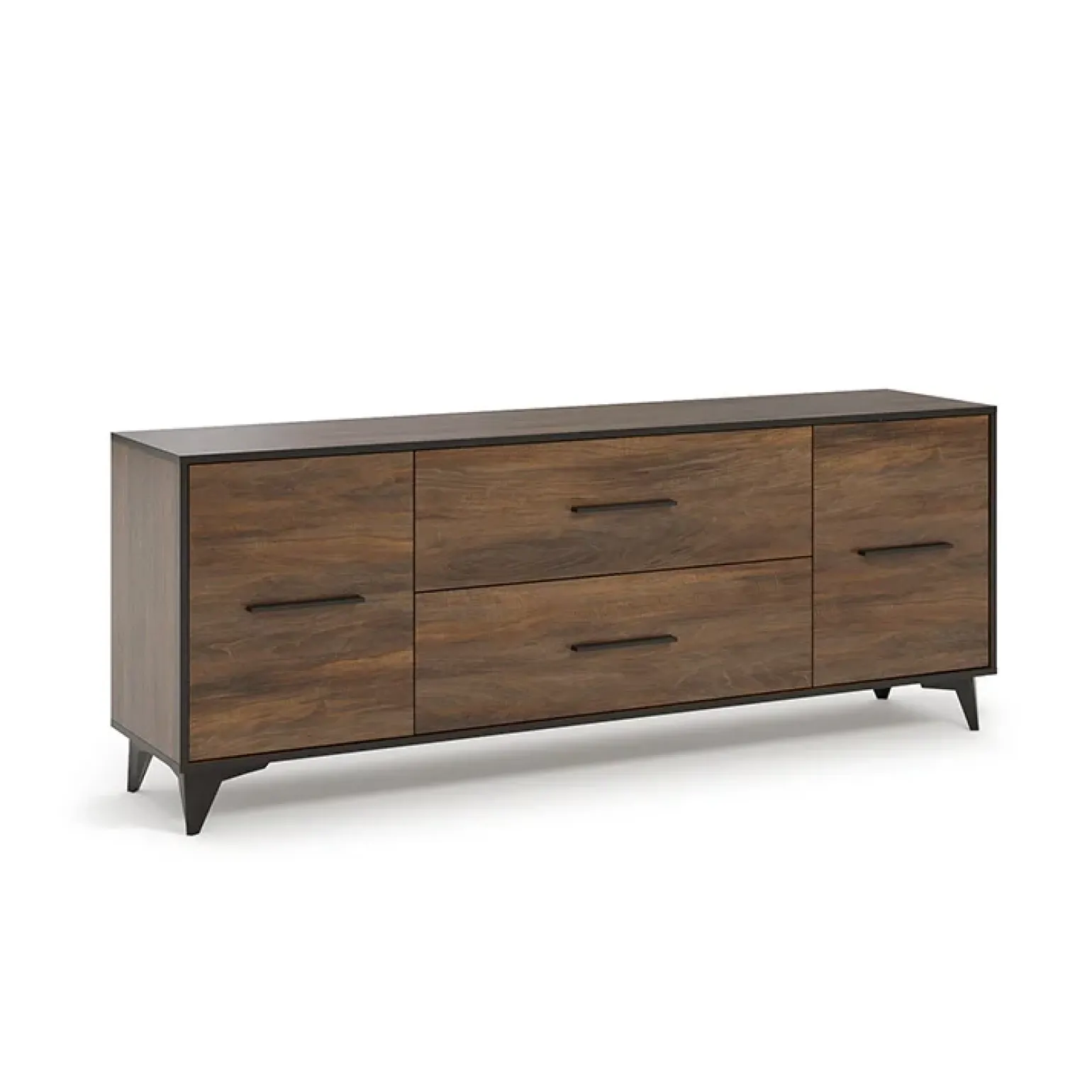 Mobile porta TV 179x68h cm 2 ante 2 cassetti noce Line