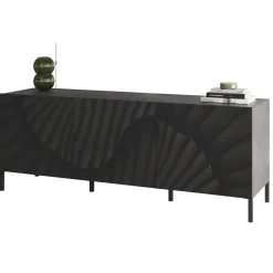 Mobile porta TV 181x69h cm 3 ante serigrafate moderno antracite Grafea