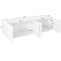 Mobile porta TV 163x46h cm 4 ante ossido Zenzero Gihome®