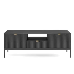 Mobile porta TV 154x56h cm 2 ante moderno soggiorno nero Alisa
