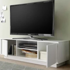 Mobile porta TV 139x44h cm 2 ante soggiorno bianco lucido Spirit