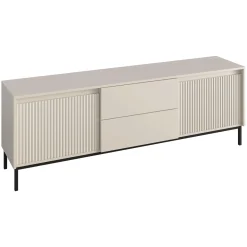 Mobile porta tv 174x60h cm 2 ante 2 cassetti cannettato beige Strike
