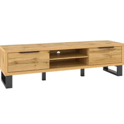 Mobile porta TV 180x50h cm 2 ante soggiorno quercia metallo nero Petra