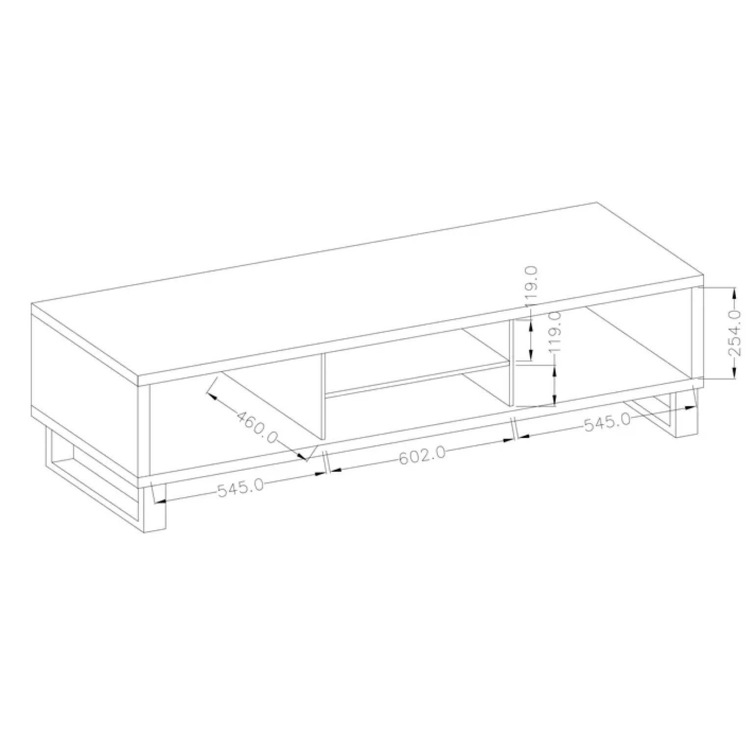 Mobile porta TV 180x50h cm 2 ante soggiorno quercia metallo nero Petra
