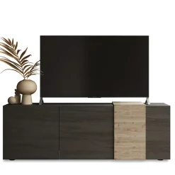 Mobile porta TV 181x59h cm 3 ante titanio rovere Universal