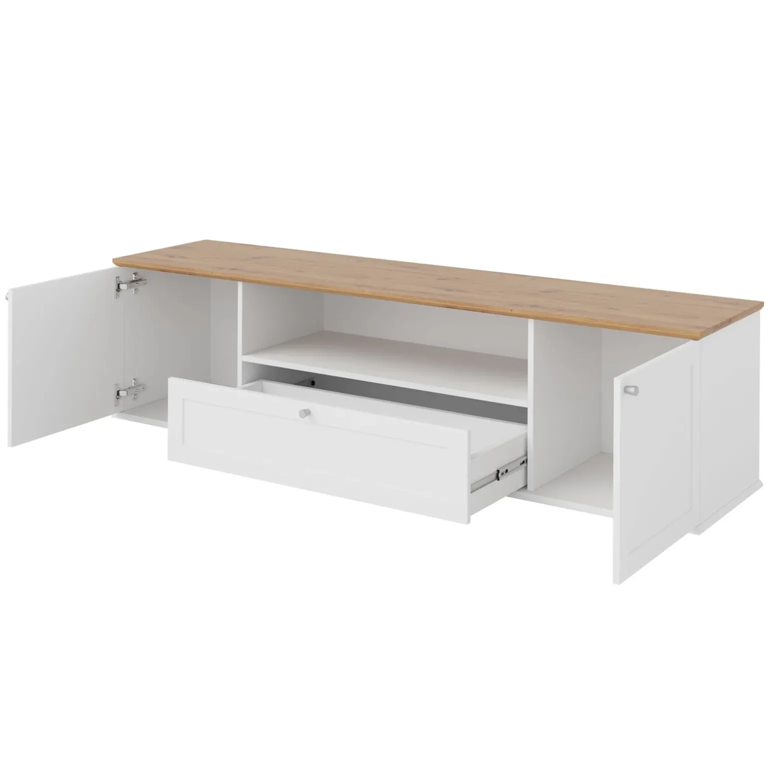 Mobile porta TV 182x48h cm 2 ante bianco rovere Relaxio