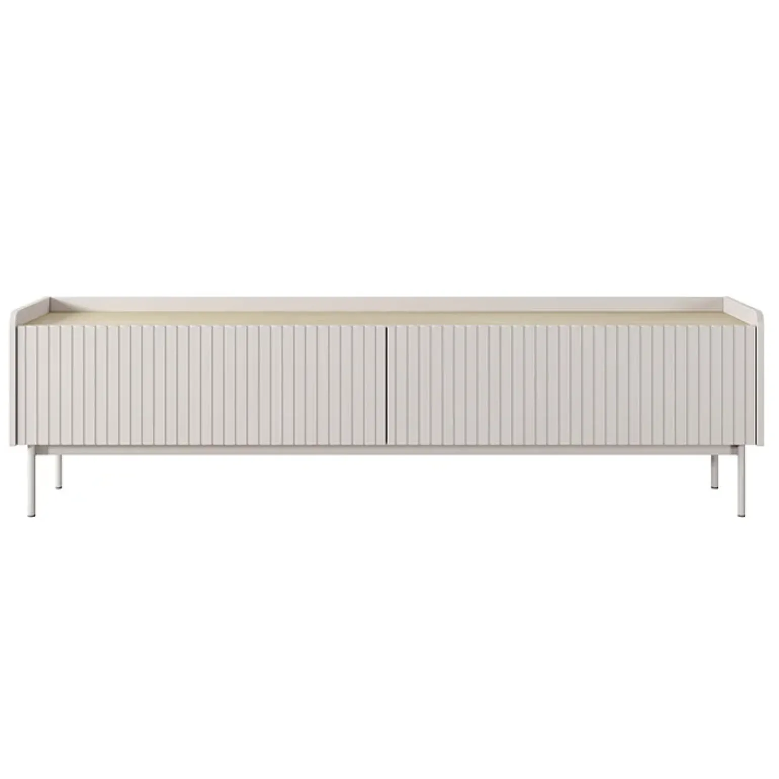 Mobile porta TV 181x50h cm 2 ante beige cannettato rovere Fioca