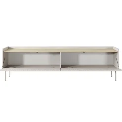Mobile porta TV 181x50h cm 2 ante beige cannettato rovere Fioca