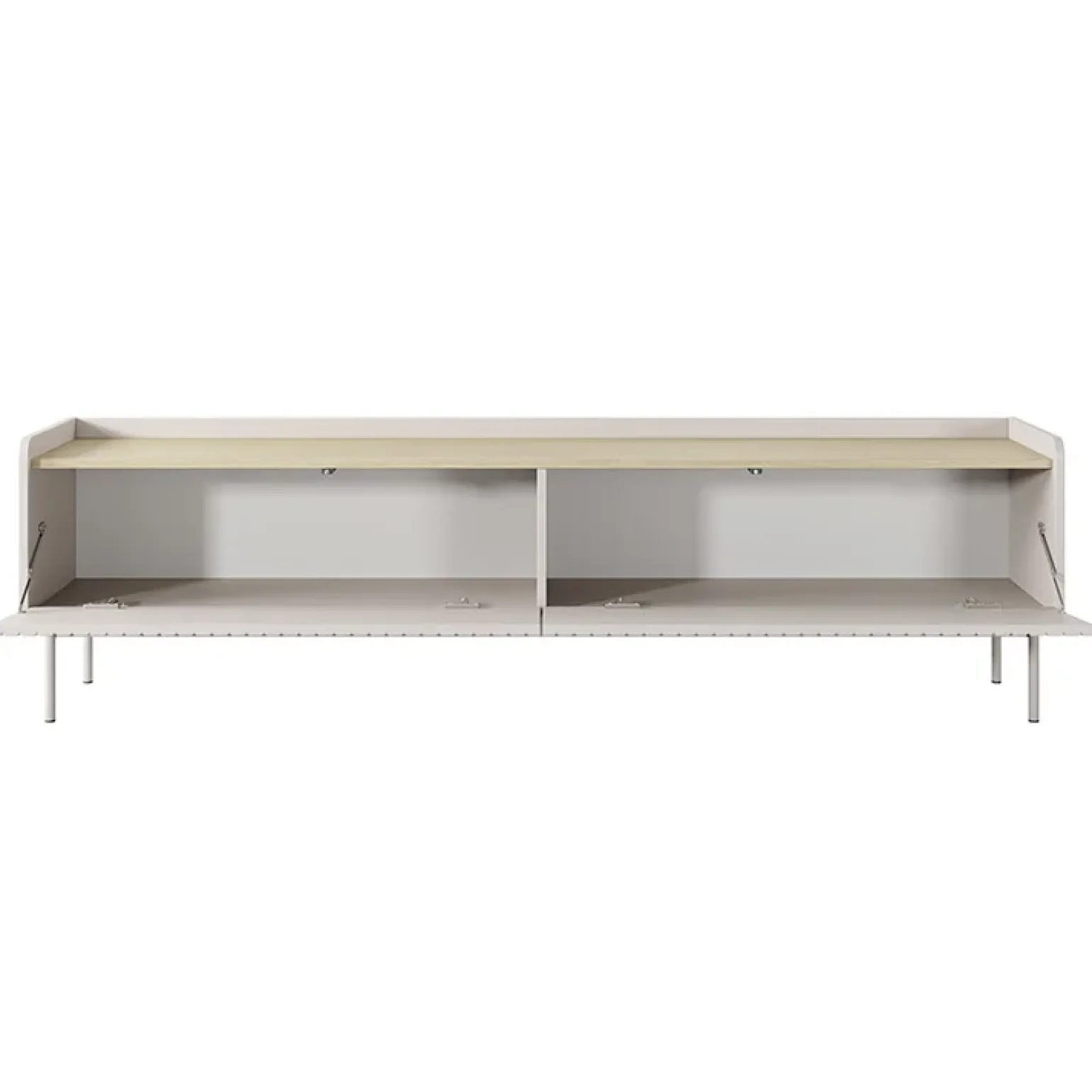 Mobile porta TV 181x50h cm 2 ante beige cannettato rovere Fioca