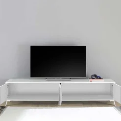 Mobile porta TV 205x48h cm 4 ante bianco lucido Tosca