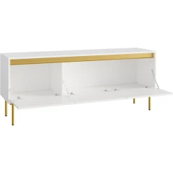 Mobile porta TV 150x60h cm 3 ante bianco oro Praga