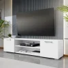 Mobile porta TV 156x36h cm 2 ante design moderno bianco Pastello