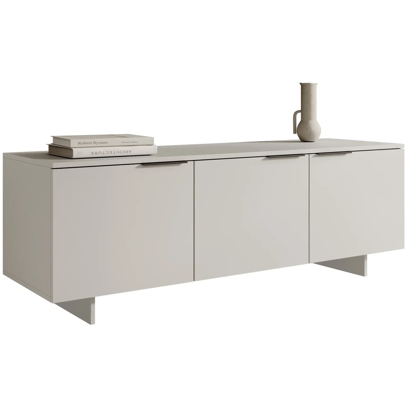 Mobile porta TV 150x55h cm 3 ante grigio Stone