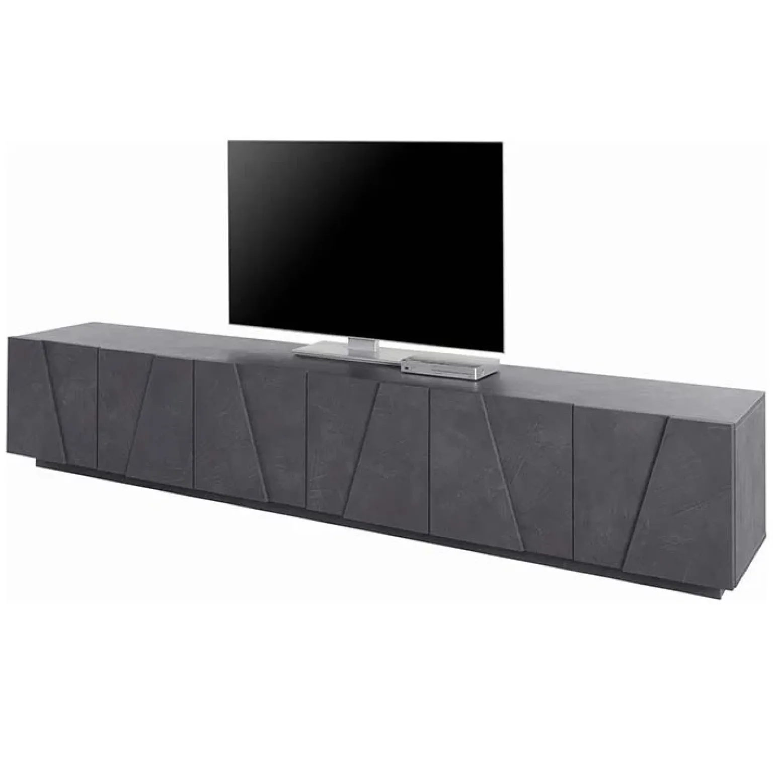 Mobile porta TV 244x46h cm 6 ante ossido Zenzero Gihome®