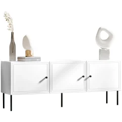 Mobile porta TV 151x60h cm 3 ante bianco opaco Stark