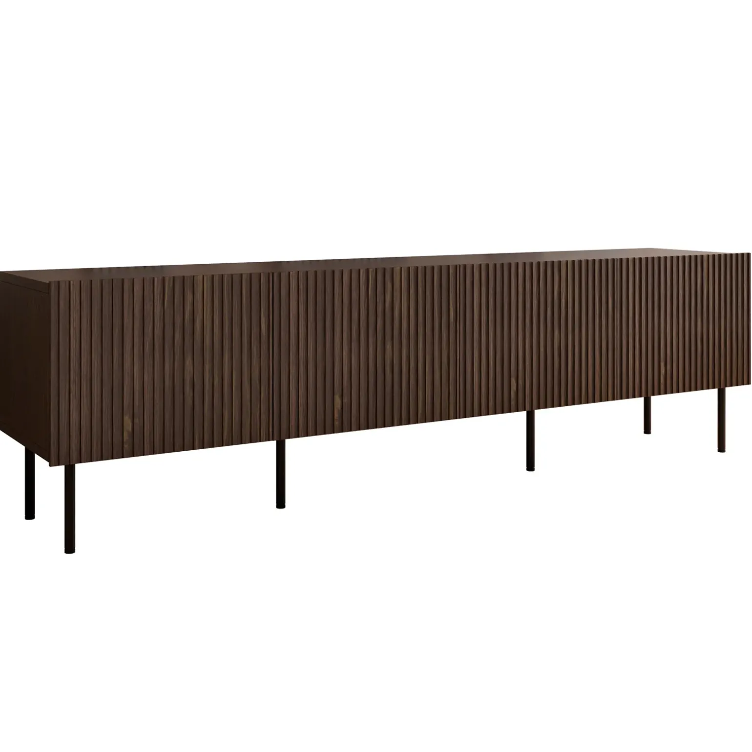Mobile porta TV 201x58h cm 4 ante noce cannettato Gabiot
