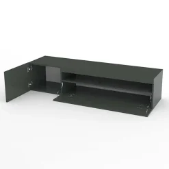 Mobile porta TV 155x37h cm 1 anta antracite laccato lucido Light Small Gihome®