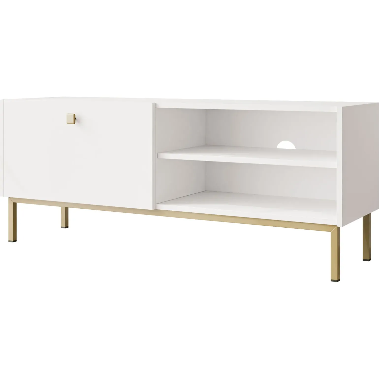Mobile porta TV 120x48h cm 1 anta 2 vani bianco opaco Giuggiola