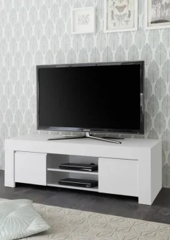 Mobile porta TV 138x44h cm 2 ante soggiorno bianco opaco Halston