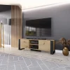 Mobile porta TV 160x51h cm 2 ante rovere nero Elbrus