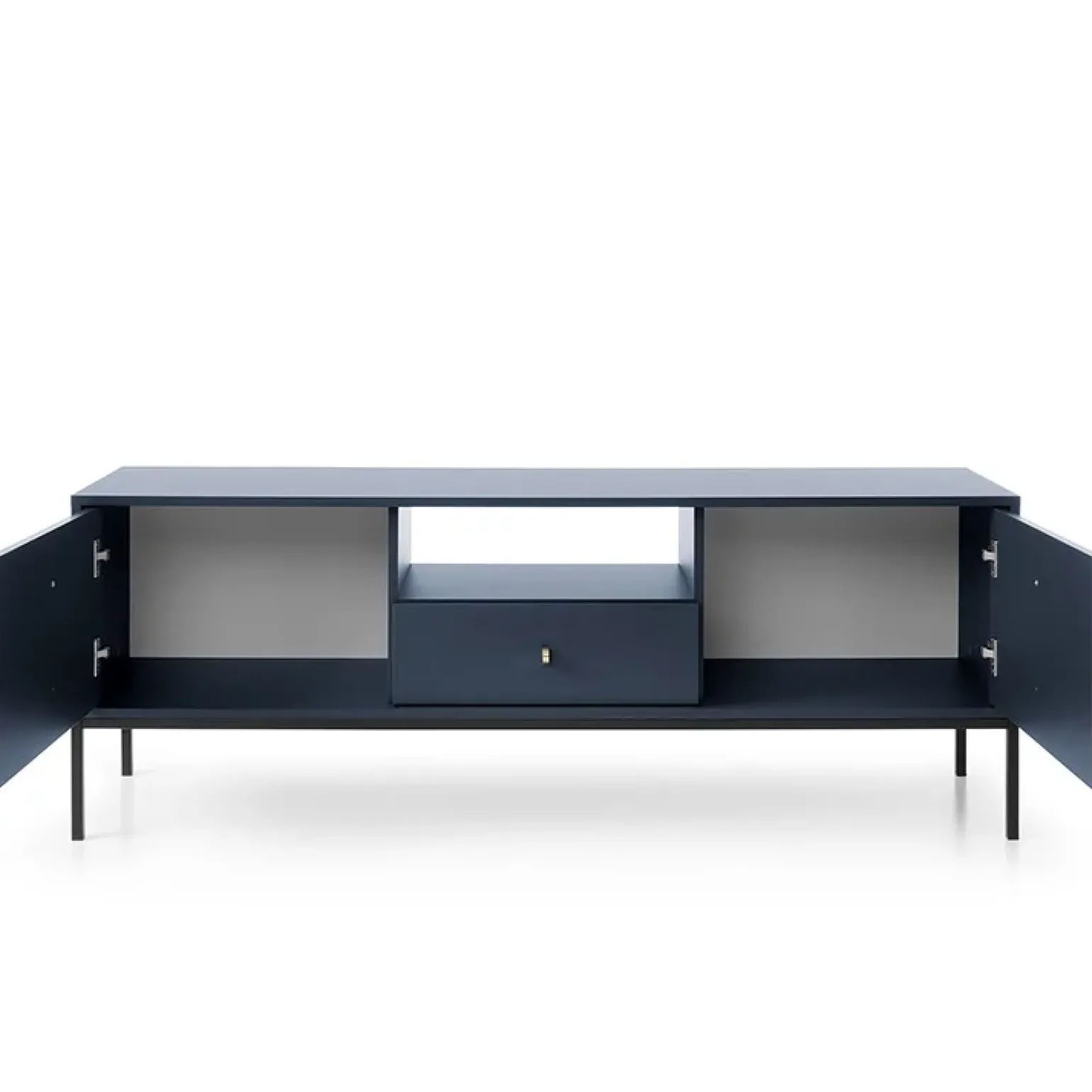 Mobile porta TV 154x56h cm 2 ante con cassetto moderno blu notte Glory