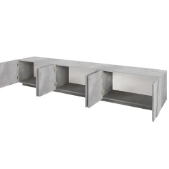 Mobile porta TV 244x46h cm 6 ante cemento Zenzero Gihome®