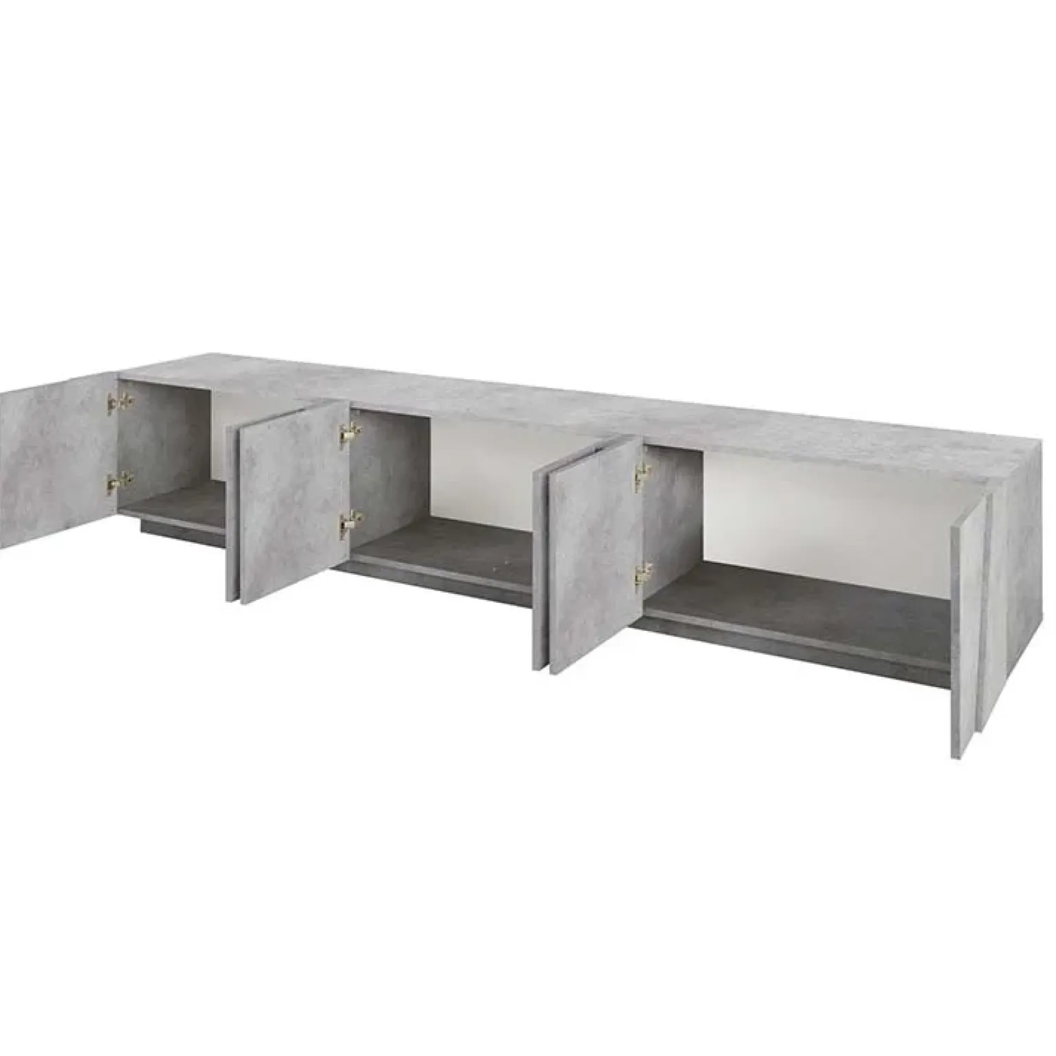 Mobile porta TV 244x46h cm 6 ante cemento Zenzero Gihome®