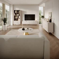 Mobile porta TV 163x51h cm 2 ante beige cannettato Ramis