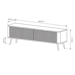 Mobile porta TV 163x51h cm 2 ante beige cannettato Ramis